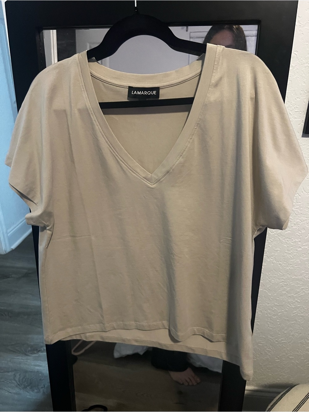 Lamarque Neutral V-Neck Short Sleeve Tee